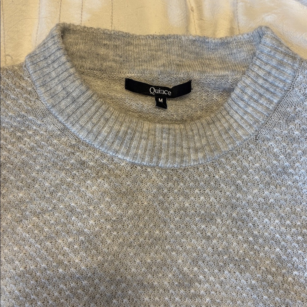 Quince Diamond Stitch Alpaca Sweater, Medium - Picture 4 of 4
